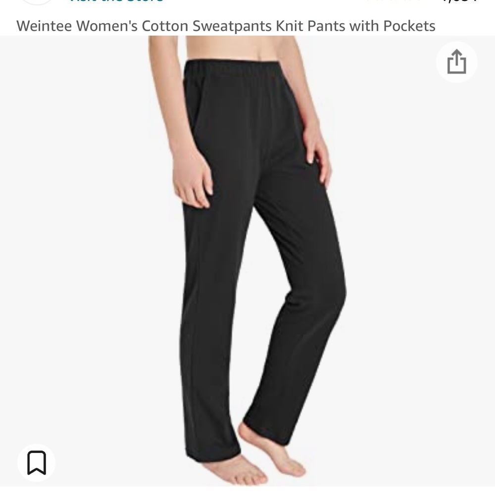 Weintee Women's Cotton Sweatpants Knit Pants with Pockets